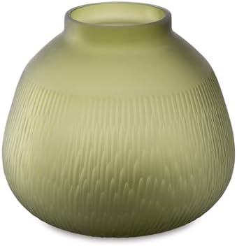 Signature Design by Ashley Scottyard Contemporary Indoor/Outdoor Floral Glass Tabletop Vase, Light Green by Unknown