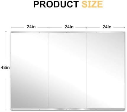 Home Gym Mirror for Wall, 48"x24"x3PCS, Workout Mirrors for Home Gym - Image 2