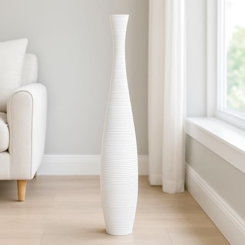 Leewadee Large Floor Vase 26 inches Mango Wood for Pampas Grass, Dried Flowers by Leewadee