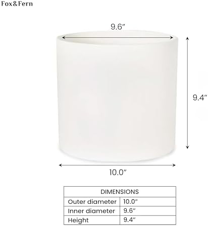 Fox & Fern Large Planter for Indoor or Outdoor, White Matte, 10 Inch - Image 6