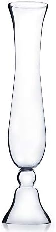 WGV Trumpet Glass Vase, Open Width 4.75", Height 23.75", (Multiple Sizes Choices) Clear Large Floral Planter Centerpiece, Wedding Event Home Decor, 1 Piece (VTR0524) by WGVInternational-OpusGlassware