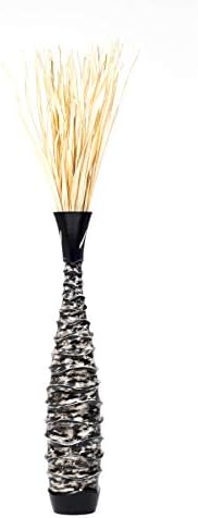 Leewadee Large Black White Home Decor Floor Vase – Wooden 43 inches Tall Farmhouse Decor Flower Holder for Fake Plant and Pampas Grass - Image 6