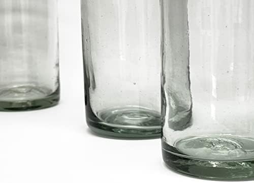 18 oz Hand Blown Mexican Drinking Glasses - Set of 6 tumblers, 18 fl oz each, Clear - Image 5