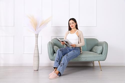 Leewadee Decorative Tall Floor Vase for Living Room Decor, 34 inches, White Wash, Resin - Image 6