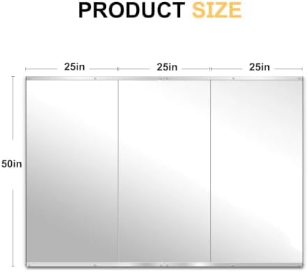 Home Gym Mirror for Wall, 50"x25"x3PCS, Workout Mirrors for Home Gym - Image 2