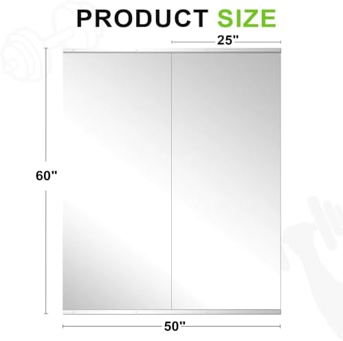 FICTOR Home Gym Mirror for Wall, 60"x25"x2 PCS Workout Mirrors for Home Gym - Image 2