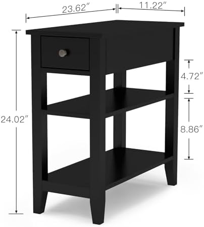 ChooChoo Side Table Living Room with Drawer and Shelf - Image 2