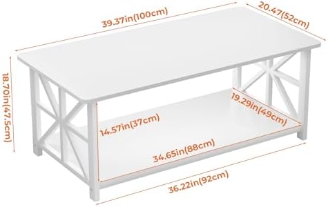 GreenForest Coffee Table for Living Room with Round Corners - Image 3