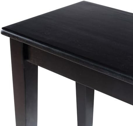 Boraam Shaker Backless Wood Bench - Black Finish - Image 6