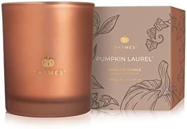 Thymes Scented Candles for Home Decor - Luxury Home Fragrance Gifts for Women & Men - Fall Candles with Creamy Pumpkin, Nutmeg, & Cinnamon - Burnt Orange (Pumpkin Laurel, 6.5 oz) by Unknown
