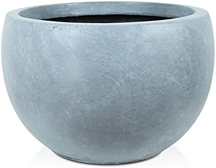 Kante Blue Gray Concrete Planter 11.8" Dia All-Weather Round Small Pot by Unknown