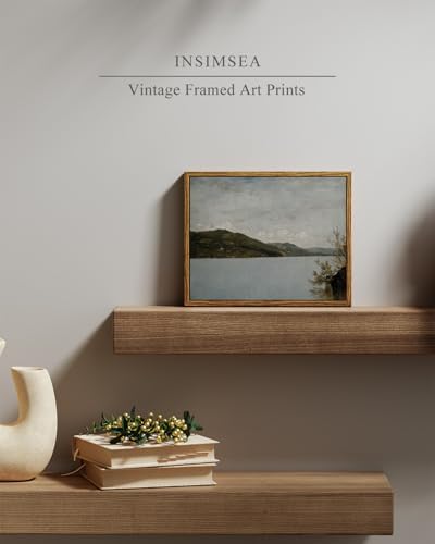 InSimSea Framed Canvas Wall Art Vintage Decor, Vintage Room Decor, Classical Landscape Oil Paintings for Wall Decorations, Canvas Wall Art for Bedroom Living Room, Bathroom Decor Wall Art, 8"x10" - Image 2