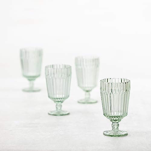 Fortessa Archie Glass Drinkware, Goblet Glass (Set of 6), 14.2 Ounce, Sage - Image 2