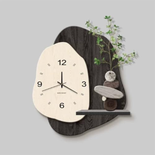 Modern 3D LED Wall Art Decor Silent Clock &Artificial Plant,Crystal Texture by Unknown