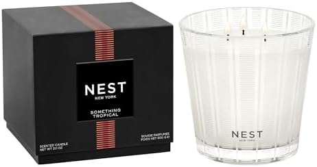 NEST New York Scented 3-Wick Candle, Something Tropical - 21.2 oz - Up to 100-Hour Burn Time - Reusable Glass Vessel by Unknown
