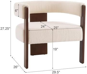 Christopher Knight Home Nettie Modern Accent Chair for Living Room, Boucle Fabric Single Lounge Sofa Chair with Wooden Frame, Comfy Reading Chair for Bedroom, Lounge Armchair with Soft Cushion, Beige - Image 2
