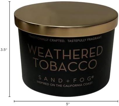 Sand + Fog Scented Candle - Weathered Tobacco – Additional Scents and Sizes – 100% Cotton Lead-Free Wick - Luxury Air Freshening Jar Candles - Perfect Home Decor – 12oz - Image 6