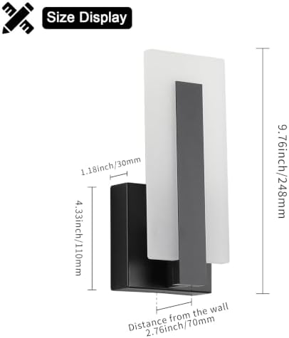 Joosenhouse Modern LED Wall Sconces Up and Down Wall Mount Light Black 3000K Warm White Wall Lights Set of 2, Indoor Wall Lighting for Hallways, Bedrooms, Hallways, Living Room Indoor Wall Lights - Image 5