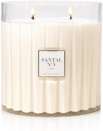 | Huge 10lb Luxury Candle, 150oz, 500 Hours | Crystal-Inspired Vessel | Santal No V. | Sandalwood, Bergamot, Vetiver | Natural Coconut-Soy Wax | by Big Ass Luxuries | Seen On Shark Tank by BigAssCandles