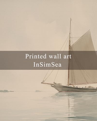 InSimSea Framed Canvas Wall Art, Vintage Sailboat Painting, Rustic Ocean Decor for Living Room Shelf Hallway,10x8in, Beige Tones - Image 7