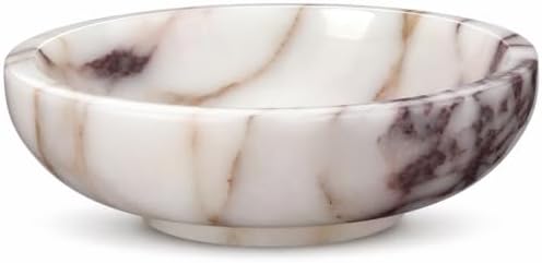 Natural Luxury Marble Bowl 7.8'' Large Calacatta Viola Marble Tray by Unknown