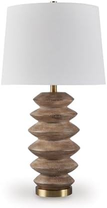 Signature Design by Ashley Jyllyard Table Lamp, 28", Faux Wood, 3-Way by Unknown