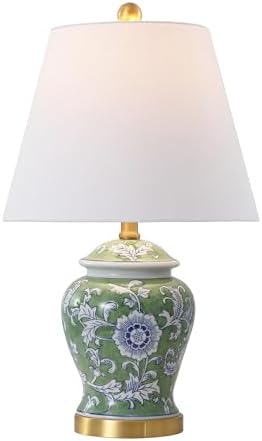 JONATHAN Y Penelope Ginger Jar 22" LED Table Lamp, Green/White by JONATHANY