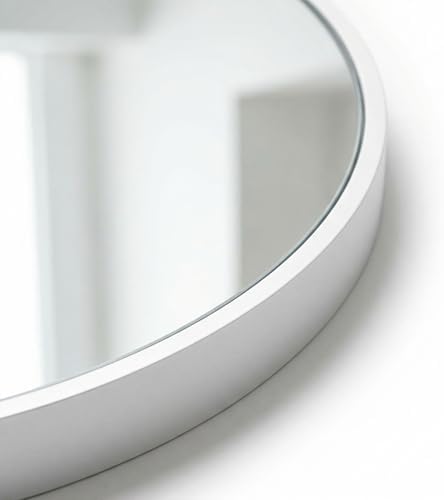 HARRITPURE 24 Inch Round Mirror White Circle Bathroom Mirror - Image 4