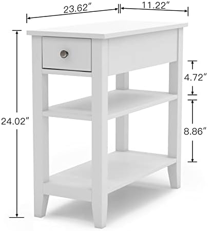 ChooChoo Side Table Living Room with Drawer and Shelf - Image 2