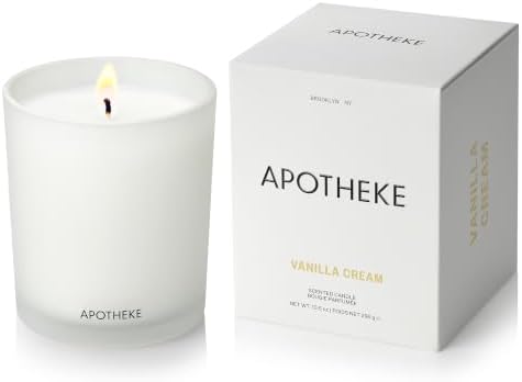 Apotheke Signature Scented Candles for Home, Vanilla Cream - 10.5 oz by Unknown