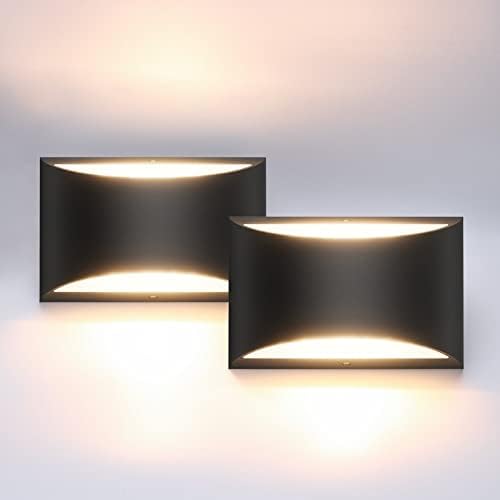 Aipsun Black Modern LED Wall Sconce Hardwired Indoor Wall Lights Set of 2 Up and Down Wall Mount Light for Living Room Bedroom Hallway Corridor Conservatory Warm White 3000K(with G9 Bulbs) by Aipsun
