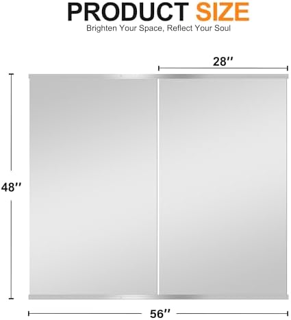 Delma Home Gym Mirror, 48''x28''x2PCS Silver Wall Mounted - Image 4