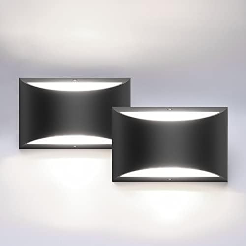 Aipsun Indoor Black Modern LED Wall Sconce Interior Wall Lights Set of 2 Hardwired Up and Down Wall Mount Light for Living Room Bedroom Hallway Corridor Cool White 6000K(with G9 Bulbs) by Aipsun