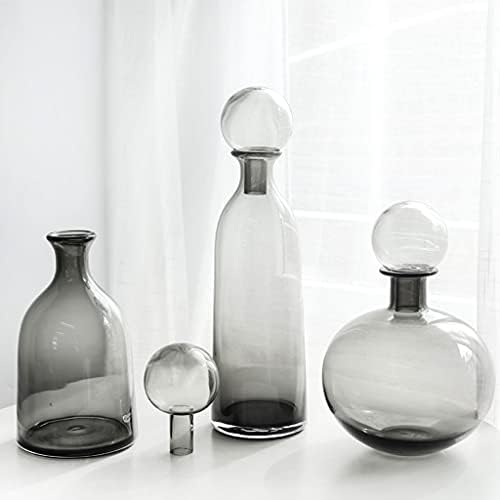 GRFIT Decorative Vase Glass Vase with Lid Modern Home Restaurant Coffee Table Office Desktop Decoration Vase Transparent Vase Ceramic Vase Glass Vase Hydroponic Flower Vase (Color : B) - Image 4