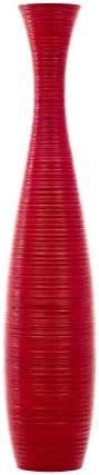 Leewadee Large Floor Vase 41 inches Mango Wood for Pampas Grass, Dried Flowers - Image 5