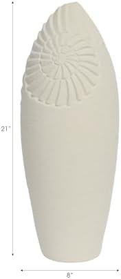 Tapered Ceramic Vase for Room, Bathroom and Office - Interior Accent for Home, Kitchen and Living Room - Decorative Styling for Home and Kitchen, Flower Pots and Bedroom Decor - 21", Ivory & Tan - Image 4