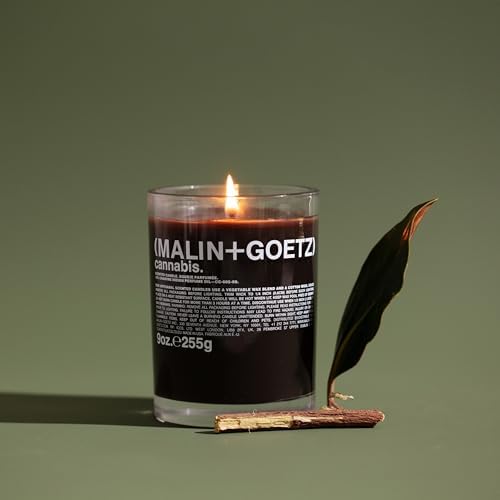 MALIN+GOETZ 9oz Scented Candle | Hand-Poured Soy Wax with Unique Fragrance Blends | Clean-Burning, Vegan & Cruelty-Free | Bergamot, Sage, Otto, Tomato, Strawberry, Cannabis, Dark Rum & Leather - Image 3