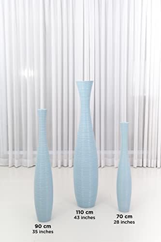 Leewadee Large Floor Vase 34 inches Mango Wood for Pampas Grass, Dried Flowers - Image 5