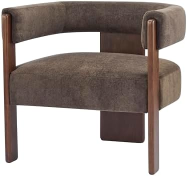 Christopher Knight Home Nettie Modern Accent Chair for Living Room, Velvet Fabric Single Lounge Sofa Chair with Wooden Frame, Comfy Reading Chair for Bedroom, Lounge Armchair with Cushion, Dark Brown - Image 6