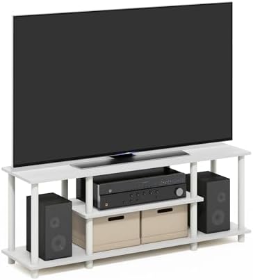 Furinno Turn-N-Tube 3-Tier Toolless Assembly TV Stand, White by Furinno-FitsYourSpaceFitsYourBudget