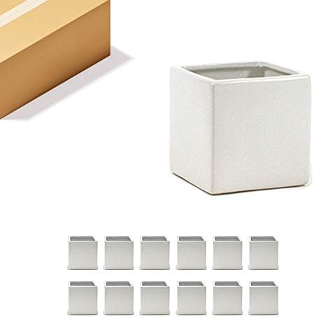 WGV Ceramic Cube Vase Bulk Width 4" Height 4" (Fits 3" Pot) Elegant Modern Block Square Floral Planter Terrarium Container Table Dresser for Event Accent Home Office Decor White 12 Pieces by WGVInternational-OpusGlassware