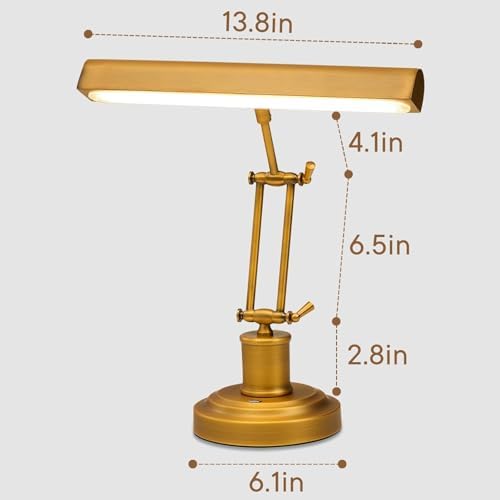 Brass Finish Piano Lamp,Antique Gold Bankers lamp - Image 5