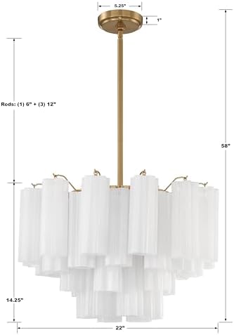 Crystorama Addis 9 Light Aged Brass Chandelier - Image 6