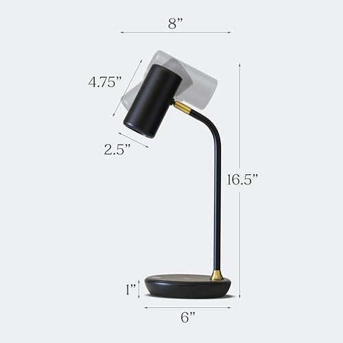 Brightech Ezra Office Desk Lamp – Wireless Charging Pad and Temperature Changing Light Options – Living Room Table Lamp for Mid-Century, Art Deco, Contemporary Décor - Black - Image 4