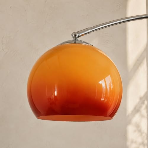 Mid Century Modern 72IN Orange Glass Arch Floor Lamp for Living Room - Image 5