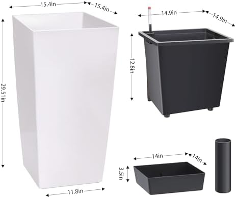 Garvee 30" Tall Planters Set of 2, Outdoor＆Indoor Planter Pots - Image 5