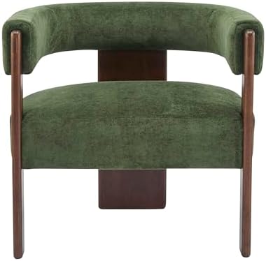 Christopher Knight Home Nettie Modern Accent Chair for Living Room, Velvet Fabric Single Lounge Sofa Chair with Wooden Frame, Comfy Reading Chair for Bedroom, Lounge Armchair with Cushion, Olive Green - Image 4