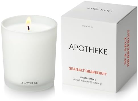 Apotheke Signature Scented Candles for Home, Sea Salt Grapefruit - 10.5 Oz by Unknown