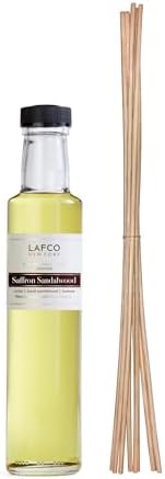 LAFCO New York Fall Reed Diffuser Refill, Saffron Sandalwood - 8.4 oz - Up to 4-Month Fragrance Life - Includes Natural Wood Reeds - Free of Dyes & Propellants - Made in the USA by Unknown