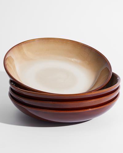 Pokini 8.75'' Ceramic Pasta Bowls Set of 4, Salad Bowls Pasta Serving Bowls by Pokini